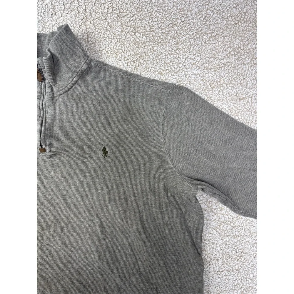 Polo Ralph Lauren Mens Quarter-zip Pullover Brown Sweater XL 100% Cotton 1/4 Zip